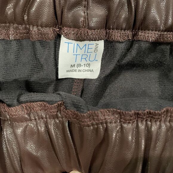 Women’s Skirt Time And Tru Brown Faux Leather Skirt Size Medium 8/10 NEW W Tags - Picture 5 of 12